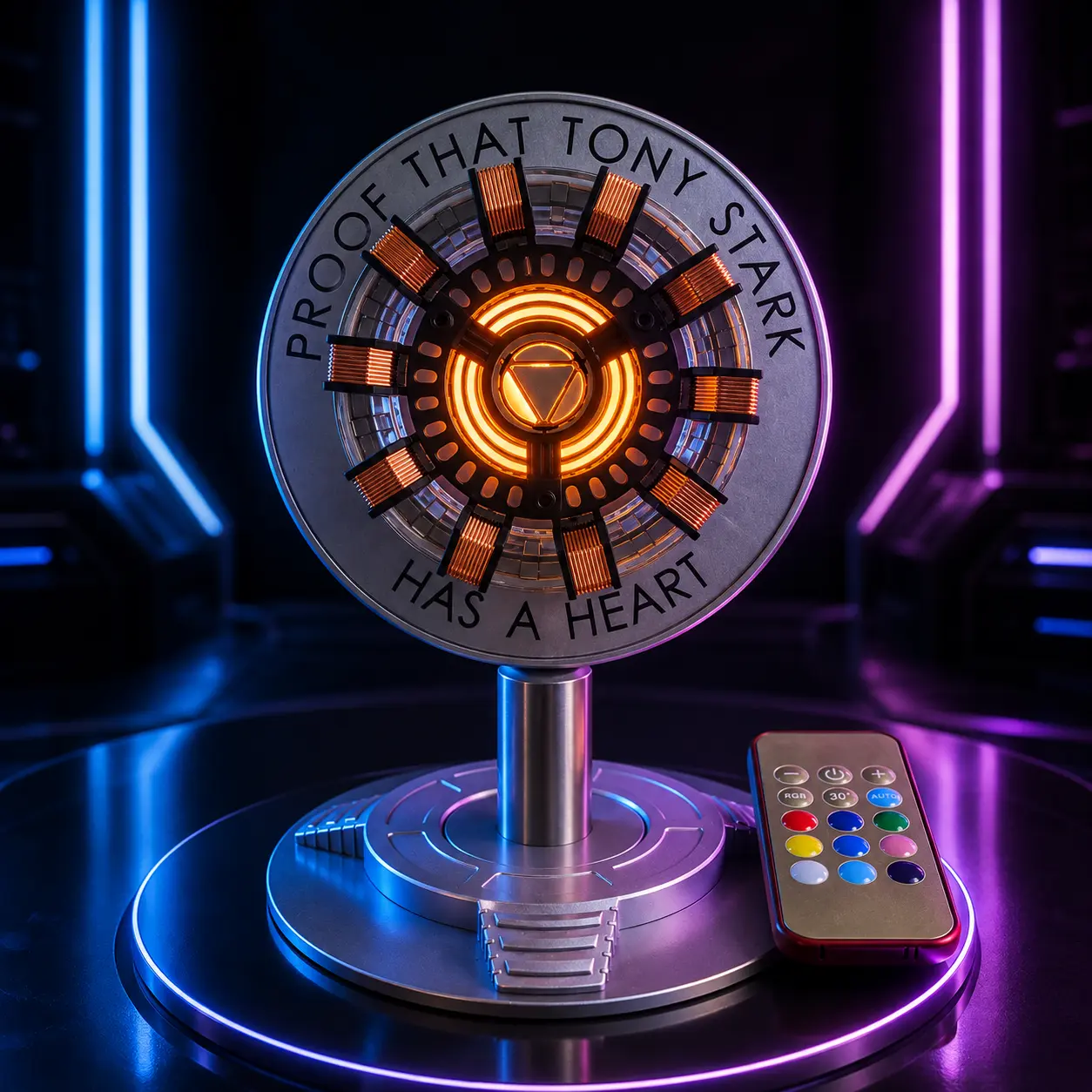 3D Mech Arc Desk Lamp with Remote Control - Industrial Cyberpunk Ambient Light, Multi-Color LED Table Decor & Gift