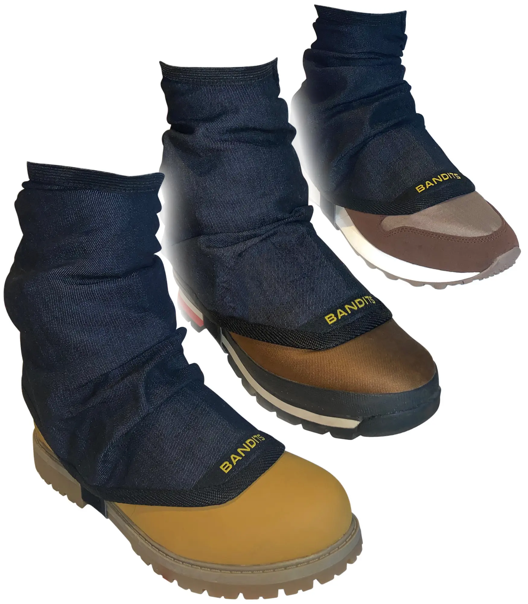 Bandits v2 Gaiters for Boots and Sneakers - For Hiking, Exploring, Running / Landscaping, Yardwork, Construction - Fully covers all exposed areas of Footwear. Keep out Dirt, Rocks, Dust, Mud, Grass, Leaves, and more. For Men and Women