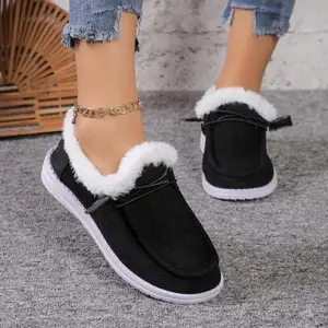 LISM Women'S Cozy Faux Fur-Lined High Quality Winter Snow Boots with Non-Slip Sole & Plush Collar - Wide Width Platform Warm Boots, Round Toe Slip-Resistant Traction Tread, Durable Rubber & PU Construction for Ice & Snow - Casual & Semi-Formal Outfits (Bl