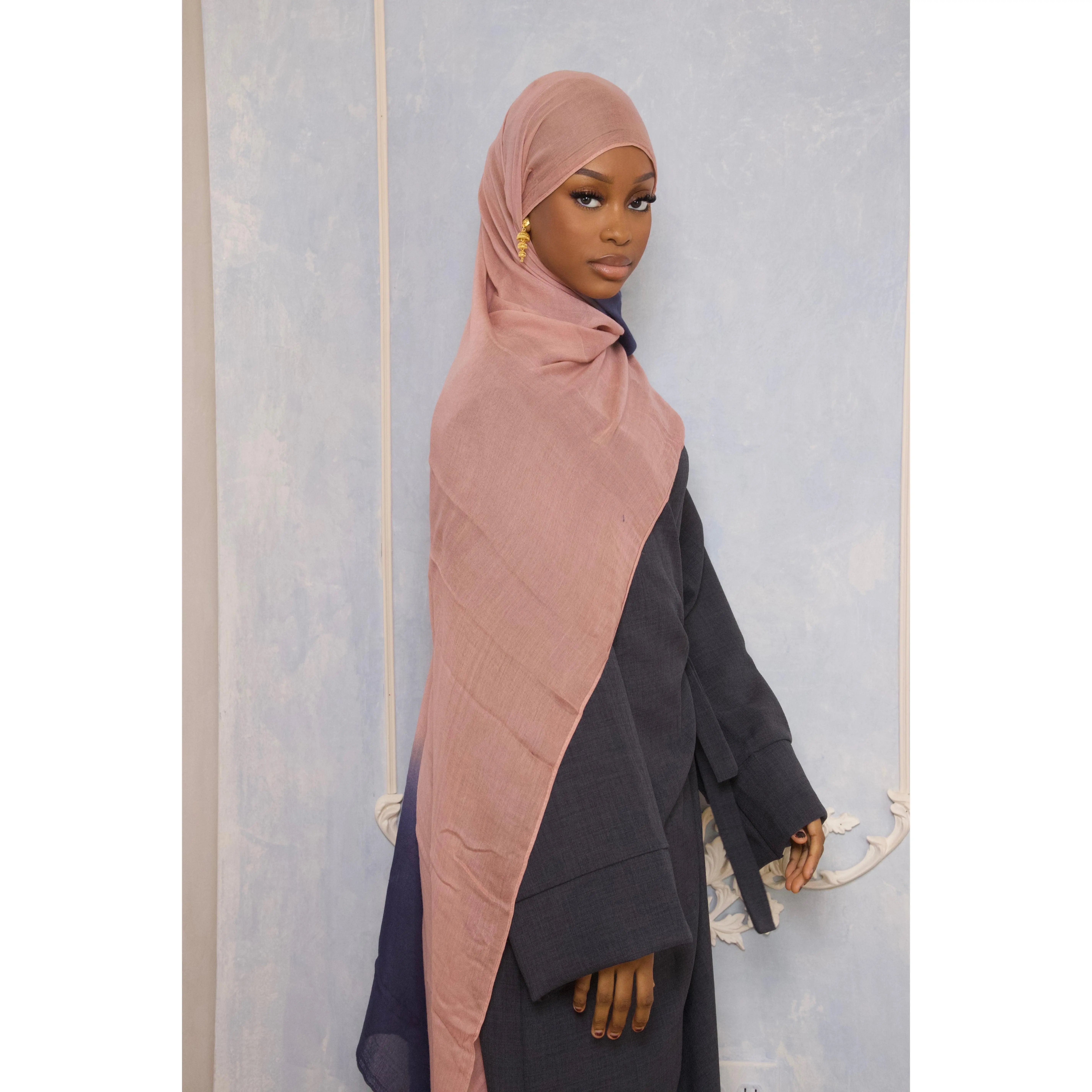 Ombré Modal Hijab - Rosewood - Lightweight Breathable Soft Fabric with Elegant Gradient Colors for Versatile Styling
