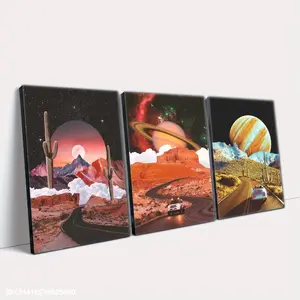 Desert Themed Canvas Painting, 3 Counts/set Modern Wall Art Painting, Wall Art Decor for Home Living Room Bedroom Office, Poster