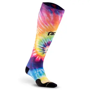 Marathon Rainbow Tie Dye Pattern Knee High Compression Socks for Running, Training, Work and Recovery - Graduated Compression 20-30 mmHg, Moisture Wicking, Men & Women