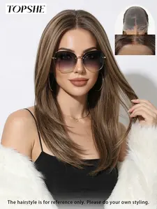 Topshe 13*6 Non-Glue Lace Front Wig, Long Straight Hair, Comfortable and Lightweight, High Temperature Resistant, Trendy Must-Have, Heat Resistant Wig, Lace Frontal Wig, Lace Glueless Wig