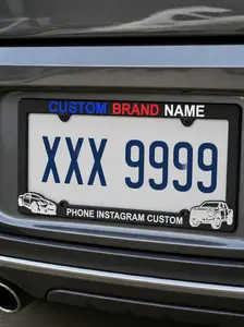 Custom Embossed License Plate Frame - 3D Lettering Personalized Tag Holder - Premium Matte Black Finish for Auto Exterio Custom License Plate Frame - Personalized Car Tag Holder - High Quality Matte Black Finish for Auto Exterior Decor