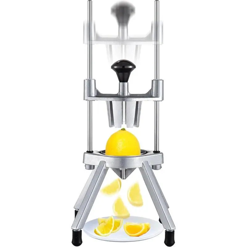 Happybuy 8-Section Commercial Citrus Slicer - Reusable Stainless Steel Blade Aluminium Kitchen Utensil, Sturdy Lightweight 5.5 lbs Fruit Cutter for Commercial Settings, Home Kitchens, Bars