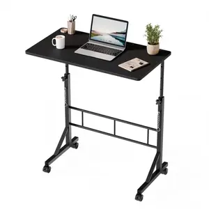 Adjustable Height Mobile Standing Desk with Wheels, 16x31.5 Small Rolling Computer Desk for Home Office