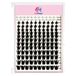 Lash Clusters Kit, 5-18mm Natural Wispy C-Cluster Lashes with Bond & Seal, Remover, Tweezer, DIY False Lash Extension Kit for Beginners, Black 144 Pcs