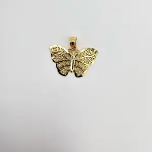 10k Gold Butterfly Charm with Diamond Curt for Elegant Jewelry Collection