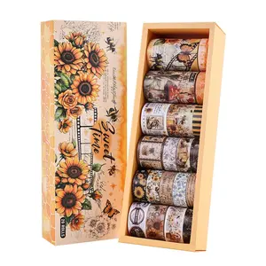 Vintage Flower Pattern Washi Tape Set, 20 Rolls/box Decorative Washi Tape, DIY Decorative Tape for Scrapbooking, Journaling, Gift Wrapping