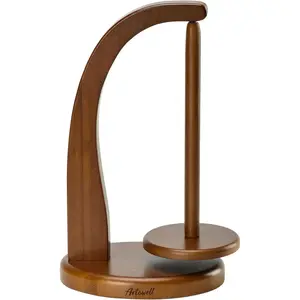 Yarn Holder for Knitting and Crocheting, Crochet Gift for Knitting Lovers, Wooden Yarn Spinner for Crochet (Walnut Color)