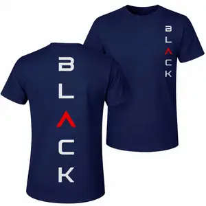 This Men's Pure Cotton Short-Sleeve T-Shirt Features The Graphic "Black." A Stylish Unisex Piece Suitable For Both Men And Women, Its Classic Crew-Neck Design Makes It A Versatile Wardrobe Staple For All Four Seasons.
