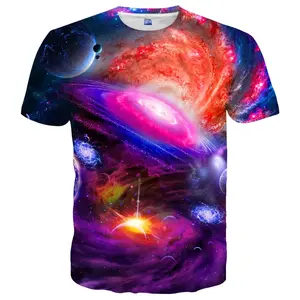 Unisex 3D Colorful Galaxy T-Shirt Eye-Catching Nebulas Planets Stars Cosmic Print Casual Daily Party Festival Space Enthusiasts Apparel