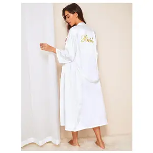 Women Kimono Bathrobe Gown Sexy Sleepwear Satin Home Clothing Intimate Lingerie Casual Bride Bridesmaid Wedding Gift Nightgown