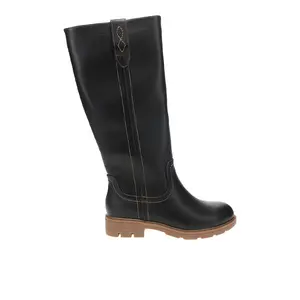 Corkys Womens Gallop Round Toe Pull On Casual Boots Mid Calf Low Heel 1-2" - Black