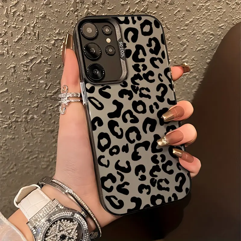 Full Screen Black Leopard Pattern Mobile Phone Case for Galaxy S25Ultra/S22Ultra/S23/S24/S24Plus Smartphone Cellphone Protector Cover