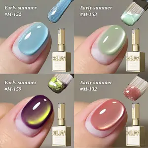 【LIVE】4PCS*15ML Early Summer 4 Colors Cat Eye Nail Trends 2025 Holographic Nail Art 4Colors 15ml Reflective Cat's Eye Magnetic Nail Gel Soaking UV LED Gel Salon Female Nail Art Tools Fashion Nail Gel