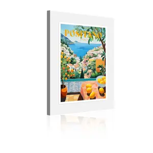 Positano Italy Travel Poster Modern abstract canvas painting, stylish printed poster, suitable for home decoration in the living room, dining room, bedroom, bathroom, and office. Also a perfect holiday gift. Framed, 30x40cm