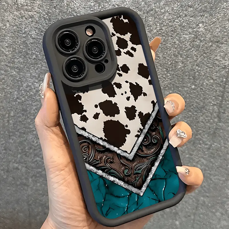 Case for iPhone 16 Pro Max 17 15 Plus 14 13 12 11 XS XR Stylish Western Culture Cowboy Totem Pattern Anti-Scratch Shockproof Soft Silicone Protective Cover
