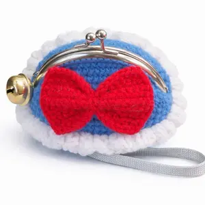 Handmade Crochet Mini Coin Purse with Bow
