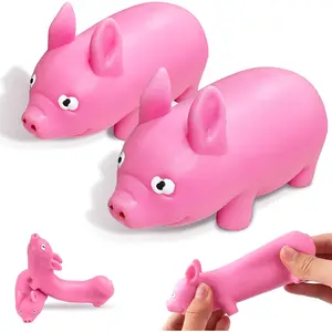 Piggy Stretchy Sensory Stress Relief Toys, Pig Sand Filled Squishy Animal Toy Squeeze Sand Rebound Ball Fidget Knead Toy Pinch Stress Relieve Party Favors