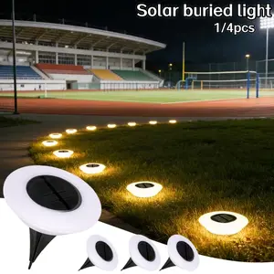 4/1 LED Solar Decking Lights, Solar Step Ground Lights, Outdoor Pathway Lighting, 14 light beads, always on, light sensing, recessed light, warm/white light, IP44 Splash-proof Lights Outdoor Garden for Walkway Decks Pathway Decorations