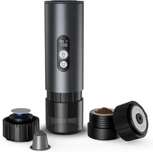 150W Espresso Maker with 2-3 Min Fast Self-Heating, Portable Travel Espresso Coffee Machine with Small  Cup Also Holder for NS Capsule & Ground Coffee for  Camping, RV, Hiking