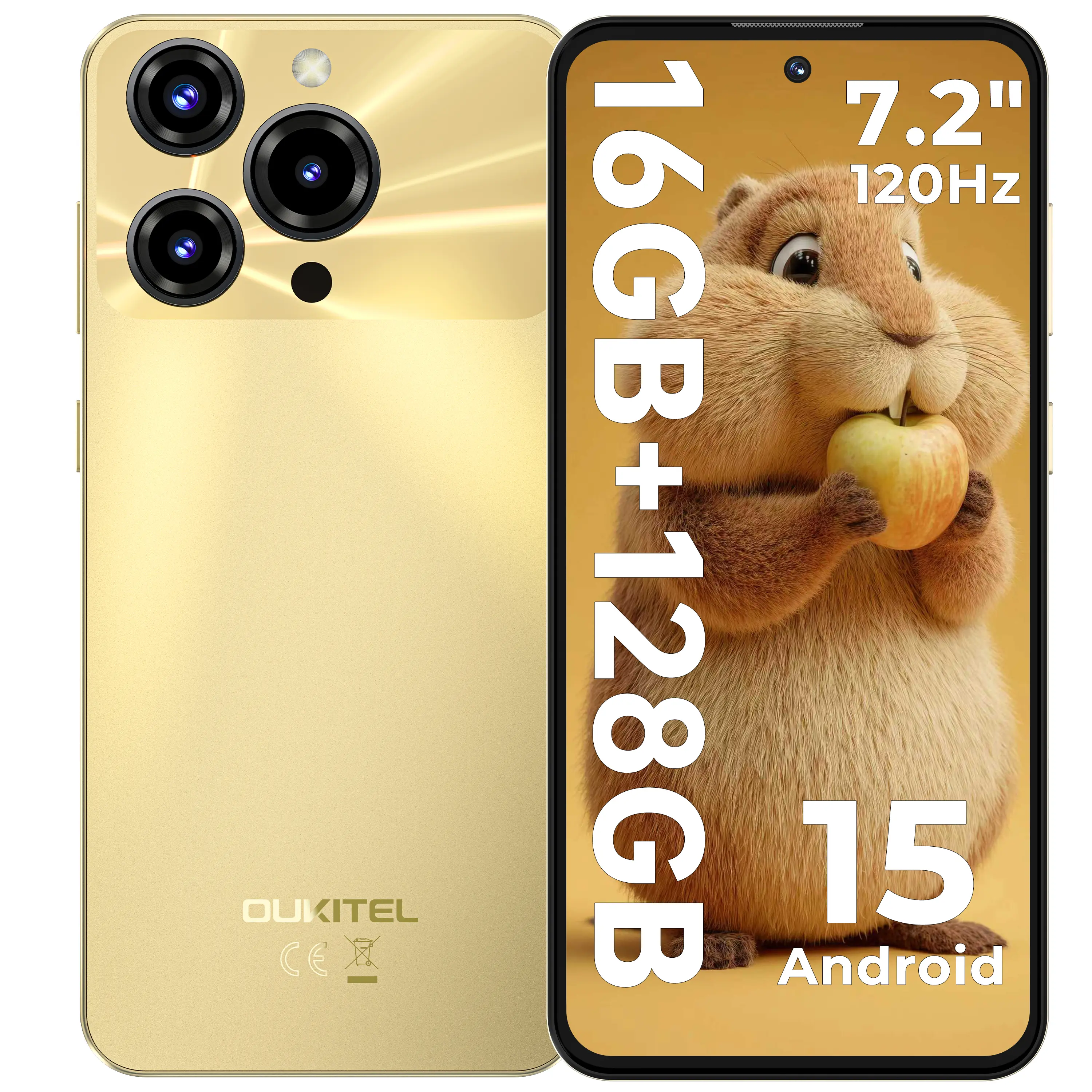 OUKITEL C69 Cell Phone Unlocked，7.2''HD + 120Hz Display，24GB(8+