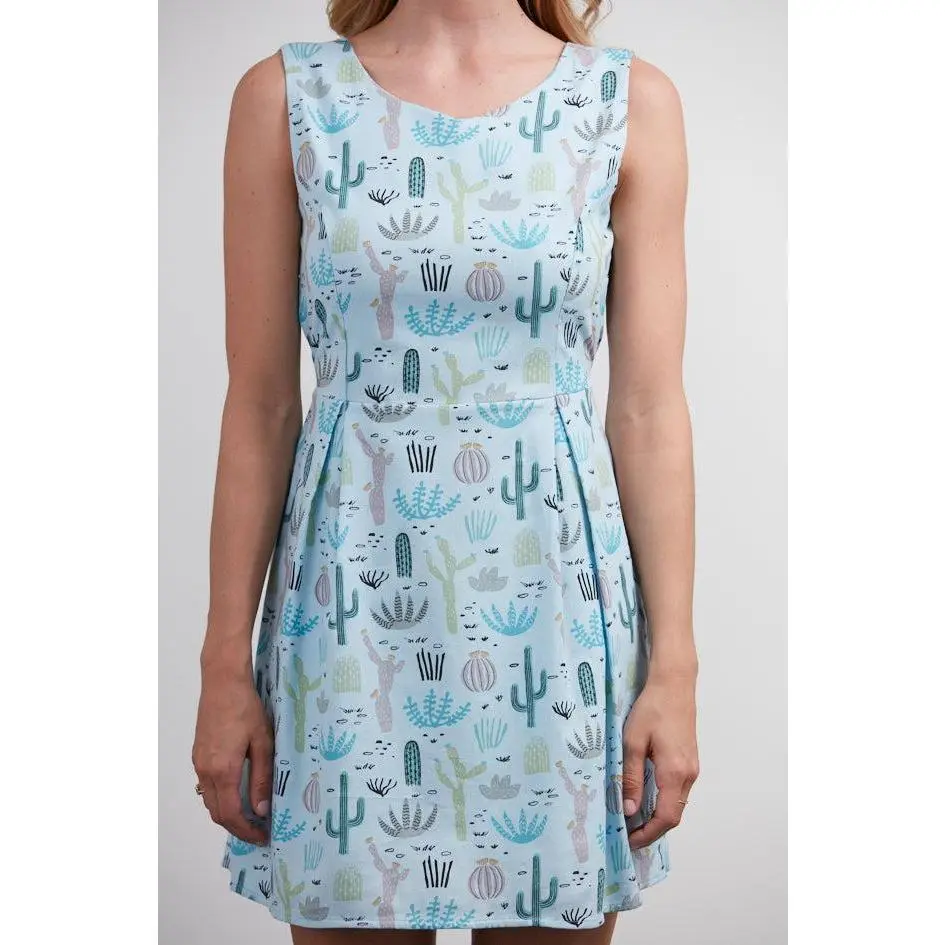 Multiple Cactus All Over Print Dress