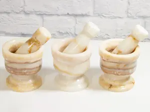White Onyx Mortar and Pestle- Medium