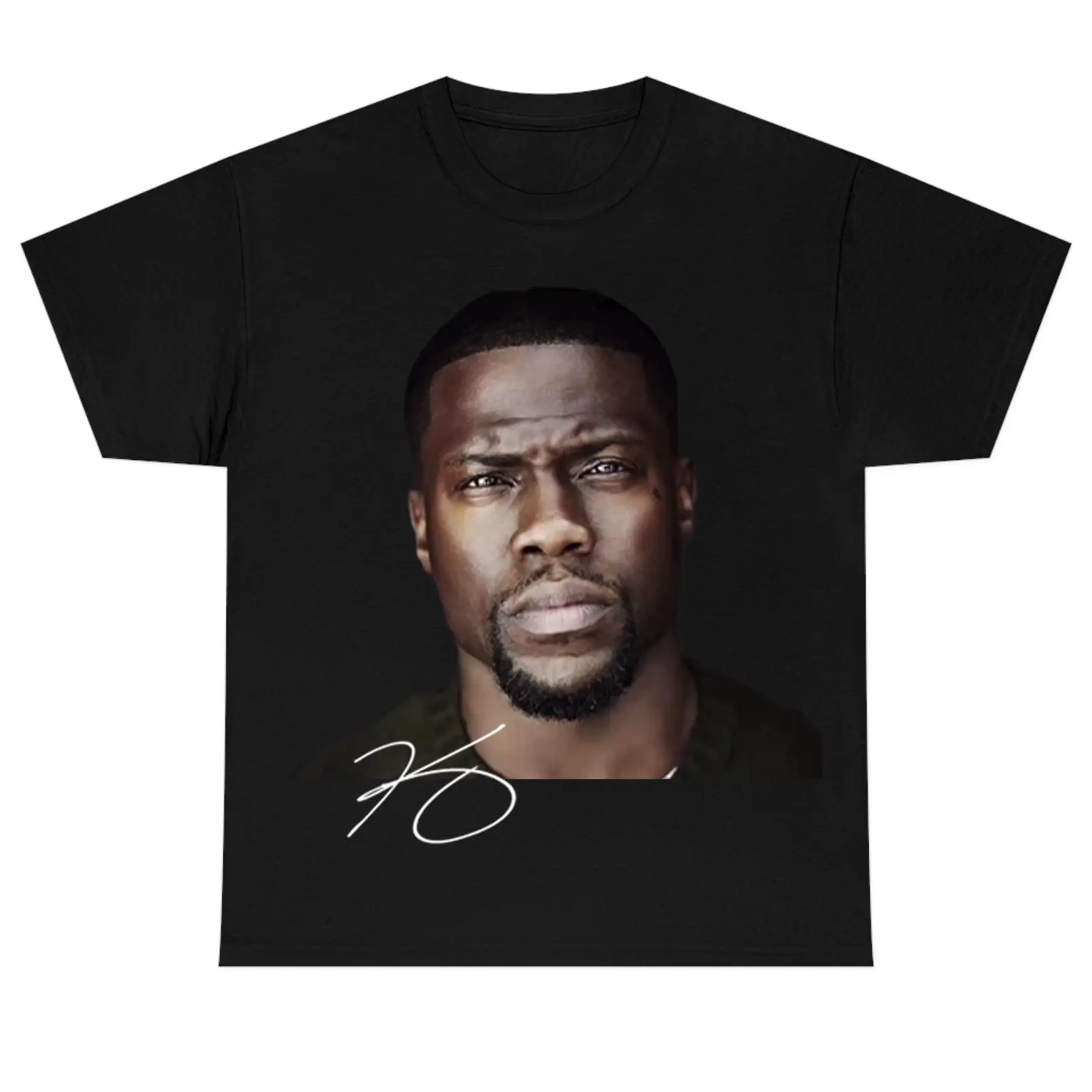 Women's Fitted Short-Sleeve Cotton Round Neck T-Shirt - Lady's Kevin Hart Print Casual Streetwear Top, Stand-Up Comedy Legend Hollywood Star TikTok Trend Piece, Shortsleeve, Tshirt, Digital Print, Fitted Cut, Soft Cotton, 2Xl, 5Xl, 3Xl, Clothes, All Seaso