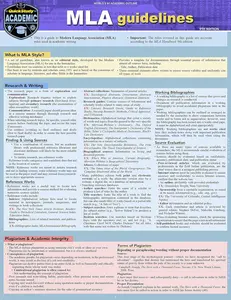 MLA Guidelines 9th Edition QuickStudy Laminated Style Reference Guide