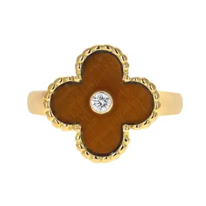 Pre-owned Van Cleef & Arpels Vintage Alhambra Ring Size 50