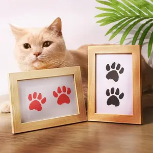 Pet footprints, cat hand and foot prints, commemorative dog claw prints, commemorative photo frames, cat claw prints, clay gifts