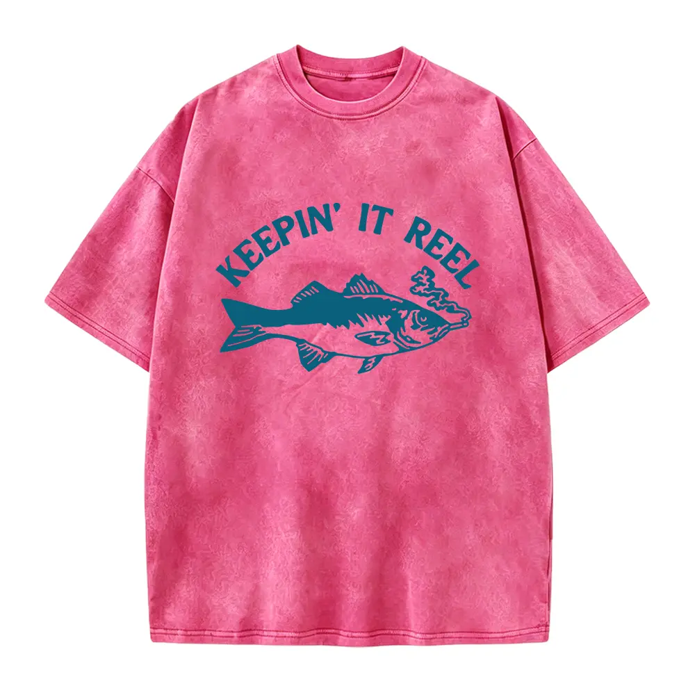 Smoking Fish T Shirt Vintage Keepin It Reel Shirt Funny Fishing Shirt for Men Women Guys Retro Graphic Tee Silly Saying Slogan Crazy Tshirt
