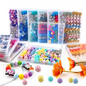 120pcs multifaceted silicone beads for jewelry making, round flat loose beads diy keychain bracelet necklace accessories, craft bead