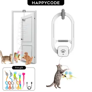 HAPPYCODE Electric Cat Teaser (No Remote), Rechargeable Door Clip Design, Interactive Pet Toy. Dual Modes – 360° Rotation & Irregular Jumping, Stimulates Physical and Mental Vitality. Cat Toy, Cat Supplies, Pet Supplies, Interactive Cat Toy, Perfect Gift