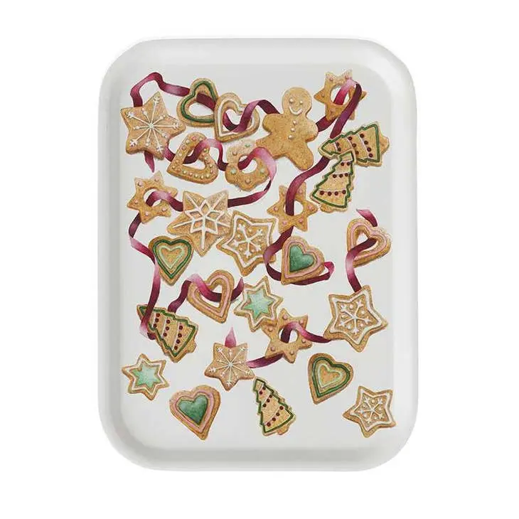 Tray: Gingerbread Man- Birch Veneer Christmas Tray- Made in Europe