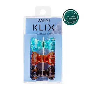 DAFNI KLIX Magnetic Hair Clips Set of 3 Minimalist Seamless Connection - Turquoise Peach Brown 2 cm Clips with Exclusive Sticky Pad for Mirrors