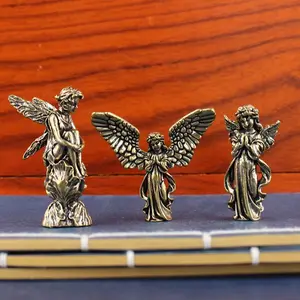 Brass Guardian Angel Vintage Cupid Statue Small Ornament Desop Decoration Home Decor Wholesale