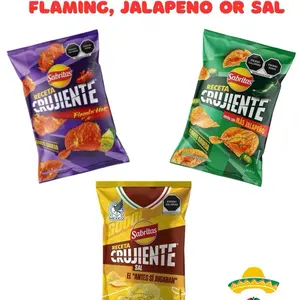 Chuco Chips Sabritas Puffed Crisps, 5 or 10 Pack, Receta Crujiente Flamin Hot Chili Blend, Sal, Jalapeño, Crispy Spicy, Authentic Mexican Snacks, Contains Gluten