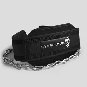 GYMREAPERS Dip Belt with Heavy-Duty Steel Chain for Weighted Dips, Chin-Ups & Squats - Black GYMREAPERS Dip Belt with Heavy-Duty Steel Chain for Weighted Dips, Chin-Ups & Squats - Black
