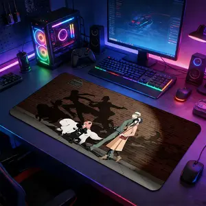 Anime Family Street Scene Large Extended Gaming Mouse Pad, Non-Slip Rubber Base Stitched Lock Edge Desk Mat, Stylish Silhouette Art Design, Durable Computer Accessory for Home Office & Gaming Setup, Perfect Gift for Gamers & Anime Fans