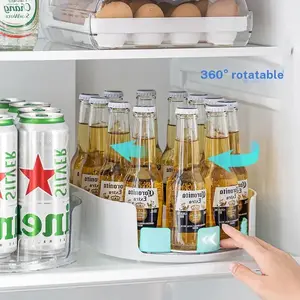 Household Refrigerator Storage Box, Kitchen Countertop Multifunctional Condiment Rotating Rack, Simple Beverage Storage Turntable