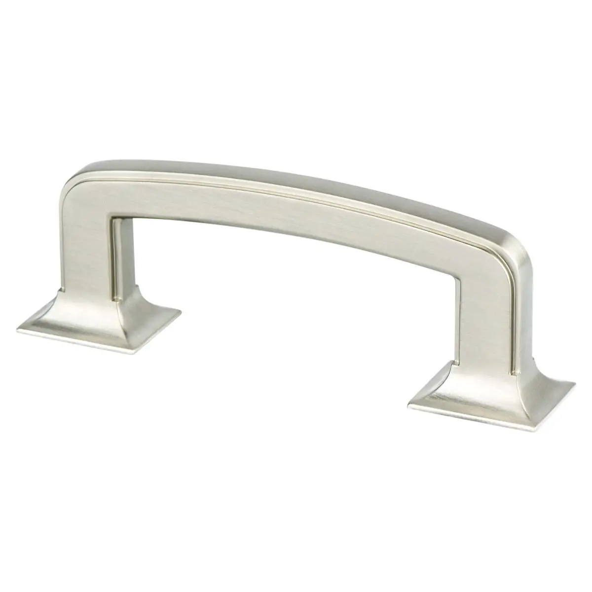 212 MAIN Berenson 4064-1BPN-P Geometric Shape Thick Profile Door Pull - 3 in. CC, 1-3/8 in. Hearthstone Pull Door Hardware with Brushed Nickel Zinc Base