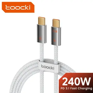 Toocki 240W/100W//60W Type C to Type C Super Fast Charging Cable Zinc Alloy Braided C-C PD 3.1 Compatible with Phones and Data Transfer For iPhone 17-15 series Samsung Xiaomi PC Laptop