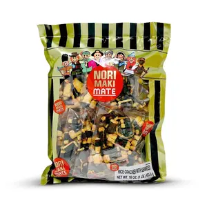 Shirakiku Norimaki Arare Mate - Crispy Japanese Rice Cracker | Glutinous Rice, Soy Sauce and Seaweed | Low Carb Rice Cracker Snacks, Seaweed Flavor 16 Oz - (Pack of 1)