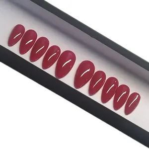 Glossy Hot Cheeto Red Press On Nails | Ruby GelX Reusable Handmade Set