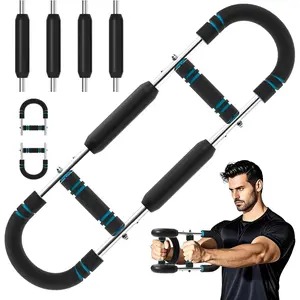 Twister Arm Trainer, 40-110LBS Adjustable Chest Workout Exerciser with 4 Spring,Portable Home Fitness Equipment for Men & Women, Upper Body Muscle Forearm Triceps Chest Workout Bar