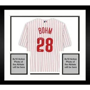 Framed Alec Bohm Philadelphia Phillies Autographed White Nike Replica Jersey - Fanatics Authentic Certified - MLB Memorabilia