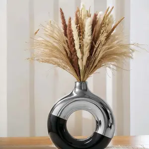 Elegant Circle Vase, Durable Ceramic Material Design, Perfect for Home Decor and Gift Giving, Stylish Flower Container